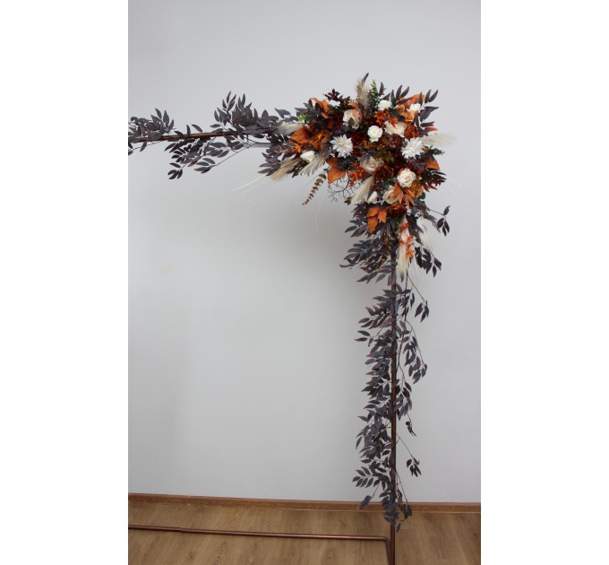Flower Arch Arrangement in Ivory & Rust | Faux Floral Archway for Wedding