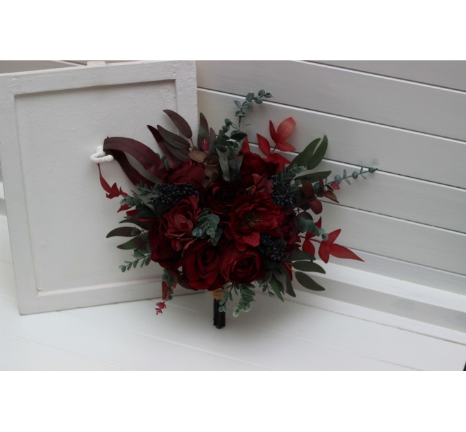 Wedding Bouquets in Burgundy – Classic & Cascading Artificial Bridal Bouquets