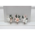 Wedding Boutonnieres & Wrist Corsage in White & Blush Pink | Faux Flower Accessories