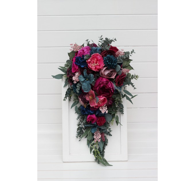 Jewel-Tone Wedding Bouquets in Emerald Green, Purple, Magenta & Teal | Faux Bridal & Bridesmaid Bouquets