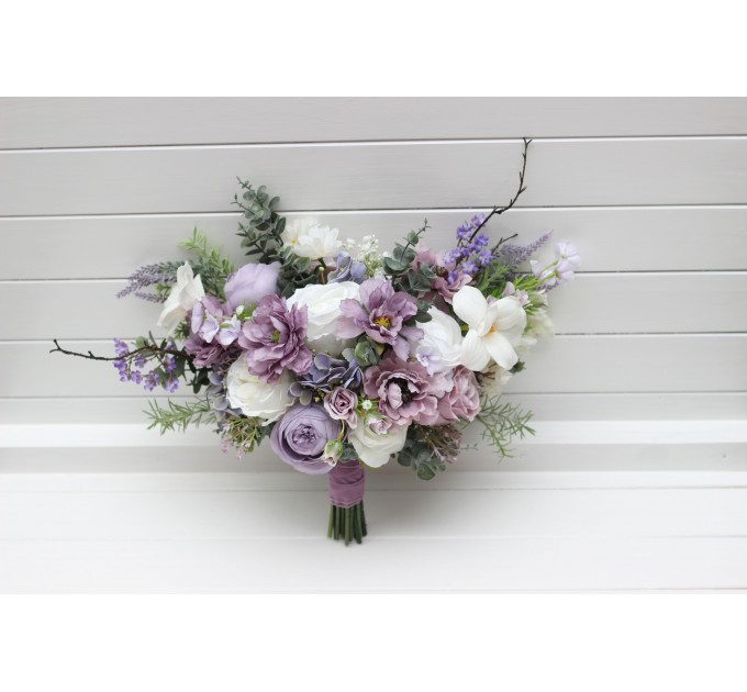 Lavender & Lilac Bridal Bouquet | Faux Purple Wedding Flowers & Bridesmaid Bouquets