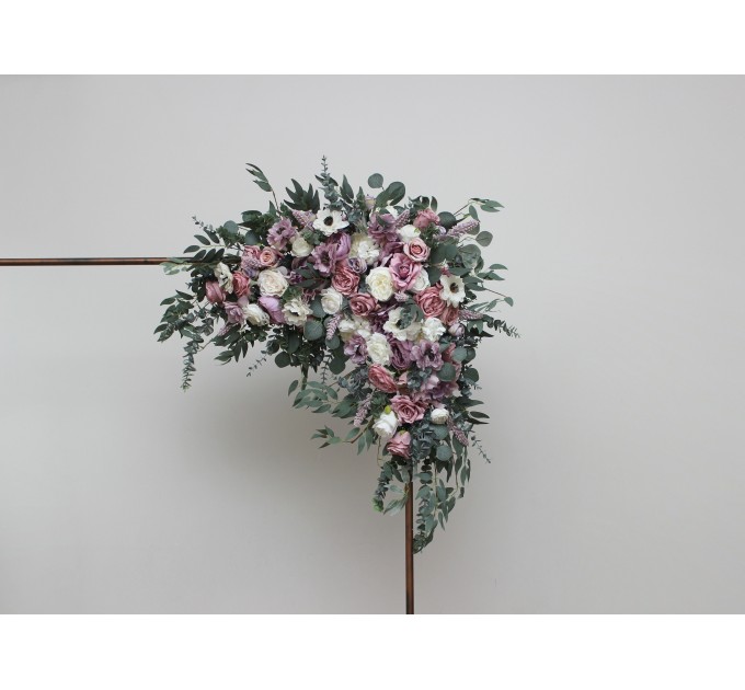 Flower Arch Arrangement in Lilac, White & Mauve | Faux Floral Archway for Wedding