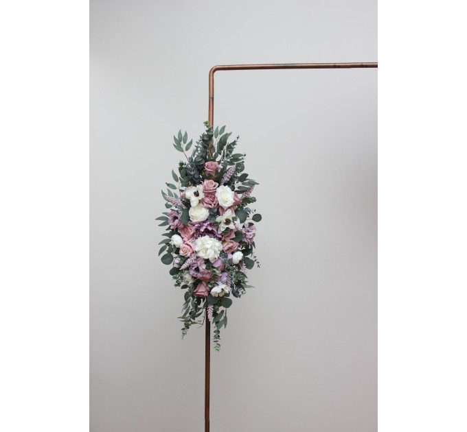 Flower Arch Arrangement in Lilac, White & Mauve | Faux Floral Archway for Wedding