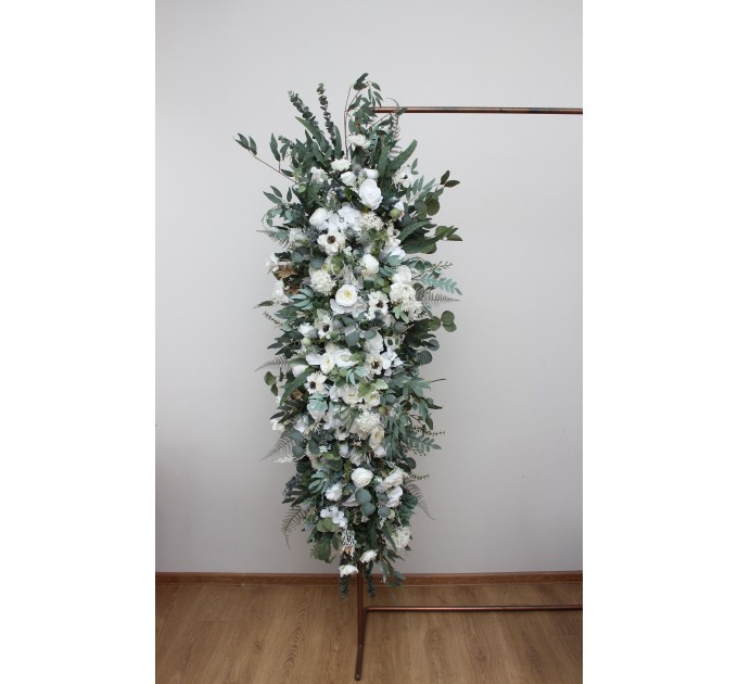 White Wedding Arch Arrangement | Faux Floral Archway for Wedding