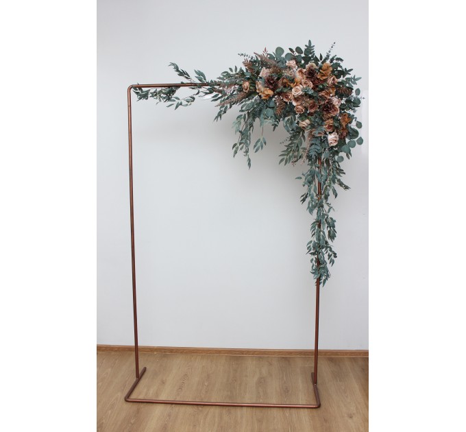 Beige, Brown & Eucalyptus Greenery Wedding Arch Arrangement | Faux Floral Archway for Wedding