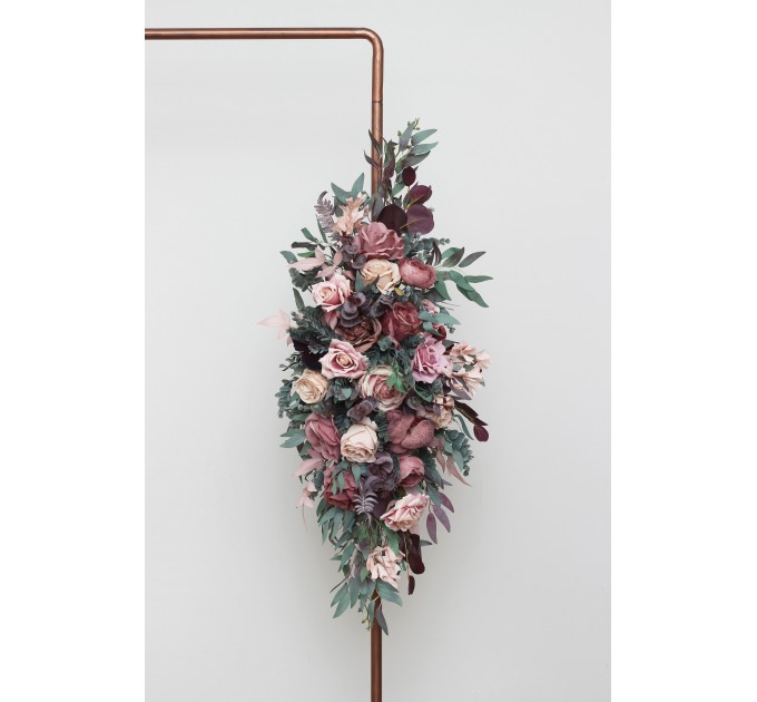 Flower Arch Arrangement in Mauve, Purple & Beige | Faux Floral Archway for Wedding