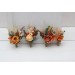 Wedding Boutonnieres & Wrist Corsage in Cinnamon, Rust & Orange | Faux Flower Accessories