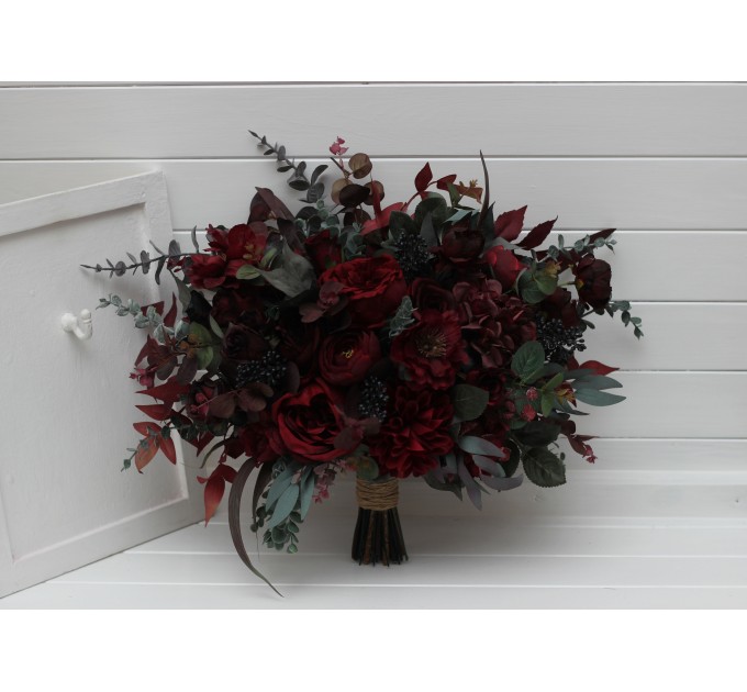 Wedding Bouquets in Burgundy – Classic & Cascading Artificial Bridal Bouquets