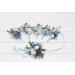Wedding Boutonnieres in Dusty Blue & White | Faux Flower Accessories