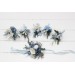 Wedding Boutonnieres in Dusty Blue & White | Faux Flower Accessories