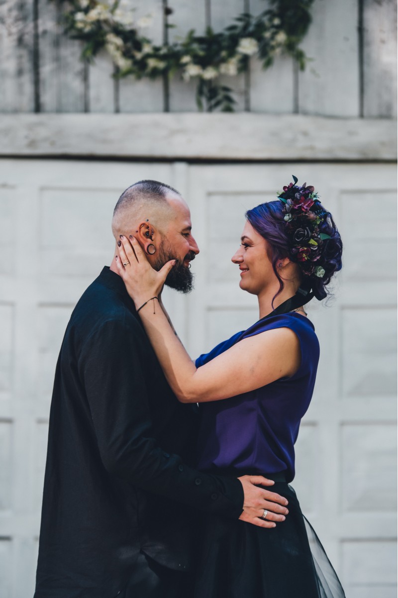 Click on the photo for details Gothic flower crown in black, purple, and magenta with dark romantic blooms2012-1202.3856858847