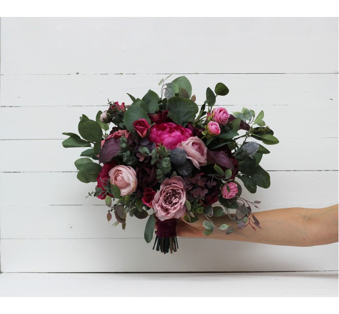 Wedding Bouquets in Purple & Magenta | Faux Bridal & Bridesmaid Bouquets