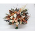 Boho Bouquet with Pampas Grass in Orange, Ivory, Rust & Terracotta | Cascading Bridal & Bridesmaid Bouquets