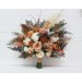 Boho Bouquet with Pampas Grass in Orange, Ivory, Rust & Terracotta | Cascading Bridal & Bridesmaid Bouquets