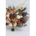 Boho Bouquet with Pampas Grass in Orange, Ivory, Rust & Terracotta | Cascading Bridal & Bridesmaid Bouquets