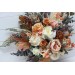 Boho Bouquet with Pampas Grass in Orange, Ivory, Rust & Terracotta | Cascading Bridal & Bridesmaid Bouquets
