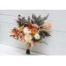 Boho Bouquet with Pampas Grass in Orange, Ivory, Rust & Terracotta | Cascading Bridal & Bridesmaid Bouquets