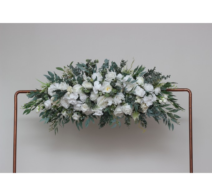 Flower Arch Arrangement in White | Faux Floral Archway for Wedding