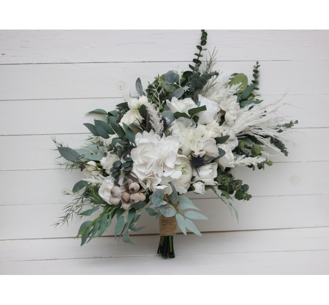 White Wedding Bouquets | Anemone Bridal & Bridesmaid Faux Bouquets