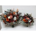 Burgundy, Rust, Ivory & Cinnamon Wedding Bouquets | Cascading Bridal & Bridesmaid Bouquets