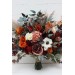 Burgundy, Rust, Ivory & Cinnamon Wedding Bouquets | Cascading Bridal & Bridesmaid Bouquets