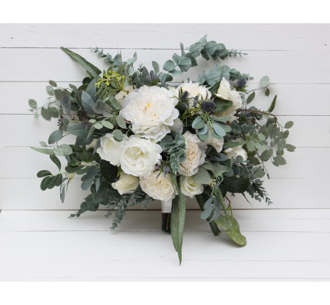 White & Ivory Wedding Bouquets | Anemone Bridal & Bridesmaid Faux Bouquets