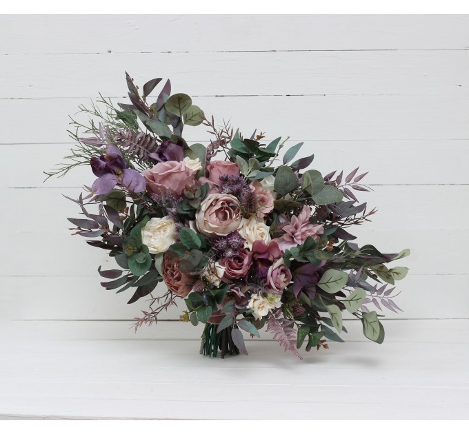 Wedding Bouquets in Mauve, Purple & Cream | Faux Bridal & Bridesmaid Bouquets