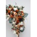  Flower arch arrangement in burnt orange ivory colors.  Arbor flowers. Floral archway. Faux flowers for wedding arch. 5109