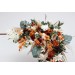 Flower Arch Arrangement in Burnt Orange & Ivory | Faux Floral Archway for Wedding