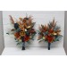 Wedding Bouquets in Dark Teal, Rust & Ivory | Cascading Bridal & Bridesmaid Faux Bouquets