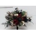 Burgundy, Black, Gold, and Ivory Wedding Bouquets – Bridal and Cascading Faux Bouquets