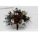 Burgundy, Black, Gold, and Ivory Wedding Bouquets – Bridal and Cascading Faux Bouquets