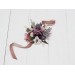  Wedding boutonnieres and wrist corsage  in mauve purple cream color scheme. Flower accessories. 5114