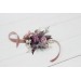  Wedding boutonnieres and wrist corsage  in mauve purple cream color scheme. Flower accessories. 5114