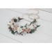 White beige flower crown. Hair wreath. Flower girl crown. Wedding flowers. 5119-0023