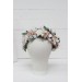 White beige flower crown. Hair wreath. Flower girl crown. Wedding flowers. 5119-0023
