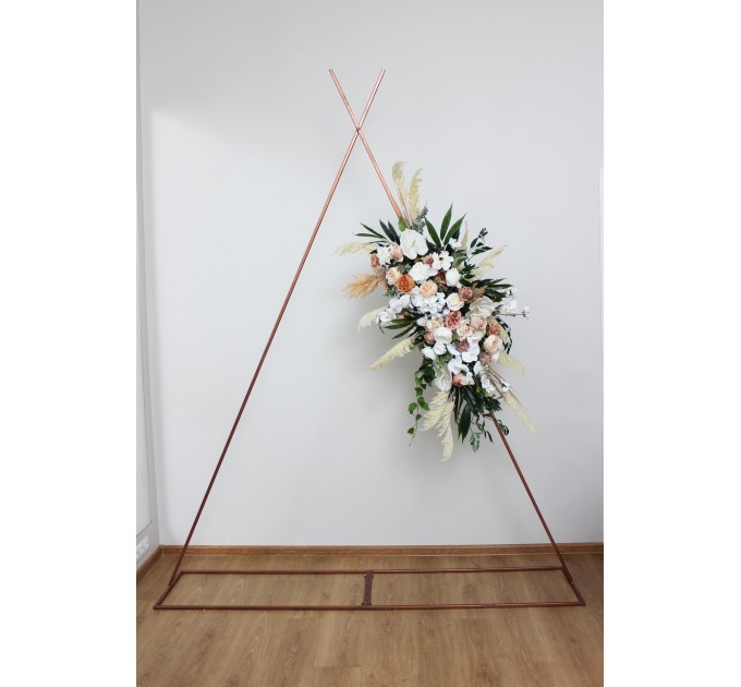Pampas Grass & Orchid Flower Arch Arrangement | Boho & Beach Wedding Floral Archway