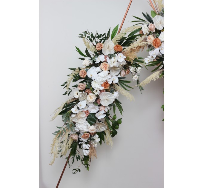 Pampas Grass & Orchid Flower Arch Arrangement | Boho & Beach Wedding Floral Archway