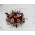 Wedding Bouquets in Burgundy & Terracotta | Faux Bridal & Bridesmaid Bouquets