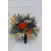 Wedding Bouquets in Rust, Blue & Ivory | Faux Bridal & Bridesmaid Bouquets