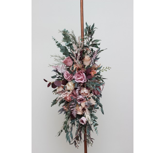 Mauve & Blush Pink Flower Arch Arrangement | Faux Floral Archway for Wedding