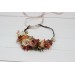 Orange ivory rust terracotta flower crown. Hair wreath. Flower girl crown. Wedding flowers. 0029
