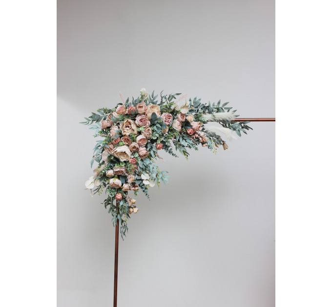 Flower Arch Arrangement in Beige & Blush Pink | Faux Floral Archway for Wedding
