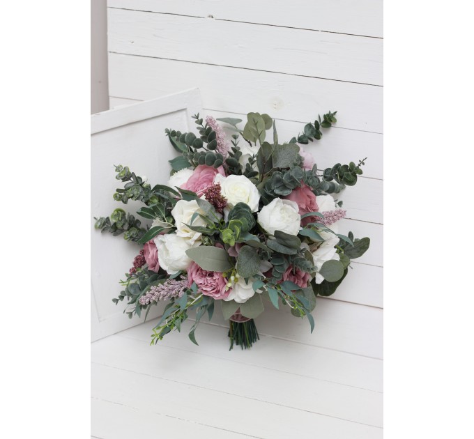 Wedding Bouquets in Lilac, White & Mauve | Faux Bridal & Bridesmaid Bouquets