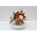 Orange ivory rust terracotta centerpiece. Table decor. Flowers in box. 0029