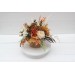 Orange ivory rust terracotta centerpiece. Table decor. Flowers in box. 0029