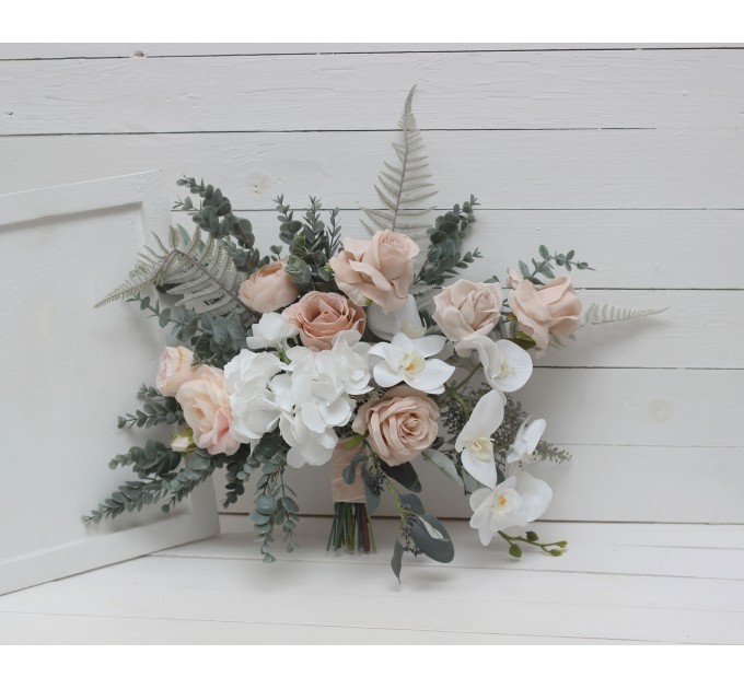 Wedding Bouquets in White & Beige | Faux Bridal & Bridesmaid Bouquets