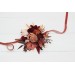 Wedding Boutonnieres & Wrist Corsage in Burgundy & Terracotta | Faux Flower Accessories