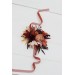 Wedding Boutonnieres & Wrist Corsage in Burgundy & Terracotta | Faux Flower Accessories