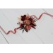 Wedding Boutonnieres & Wrist Corsage in Burgundy & Terracotta | Faux Flower Accessories